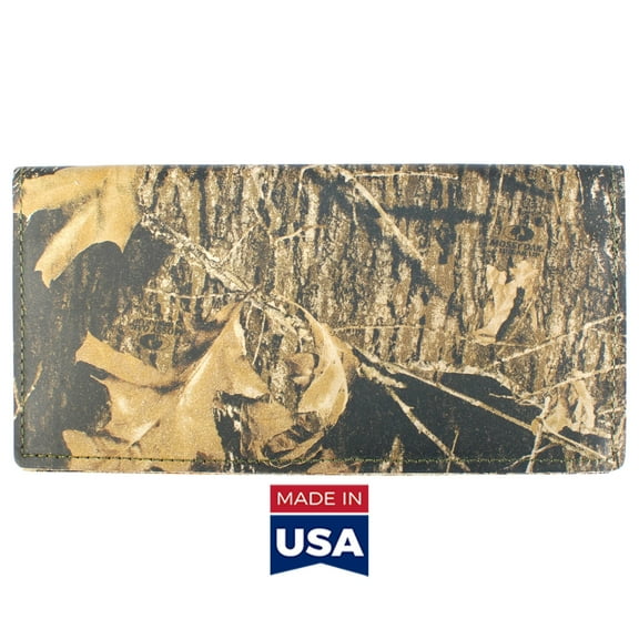 TPK Checkbook Holder Mossy Oak, Full Grain Leather