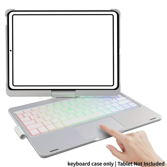 TPKJAM Backlit Keyboard Case for iPad Air 11" 2024, iPad Pro 11" (4th/3rd/2nd/1st Gen), 360° Rotating Cover with Trackpad & Pencil Holder