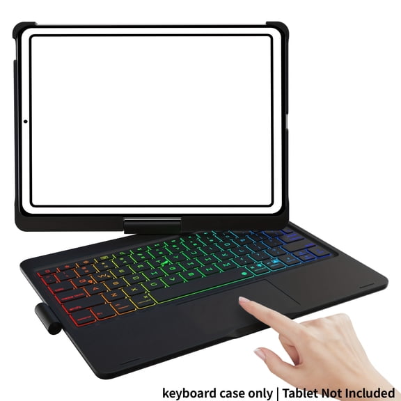 TPKJAM Backlit Keyboard Case for iPad Air 11" 2024, iPad Pro 11" (4th/3rd/2nd/1st Gen), 360° Rotating Cover with Trackpad & Pencil Holder