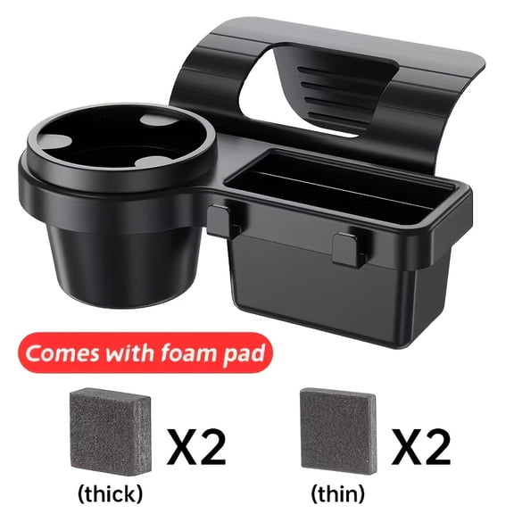 TPKJAM Car Window Door Tray Organizer w/ Cup Holder, Phone Stand - Removable, Non-Slip Storage Rack, Universal Fit