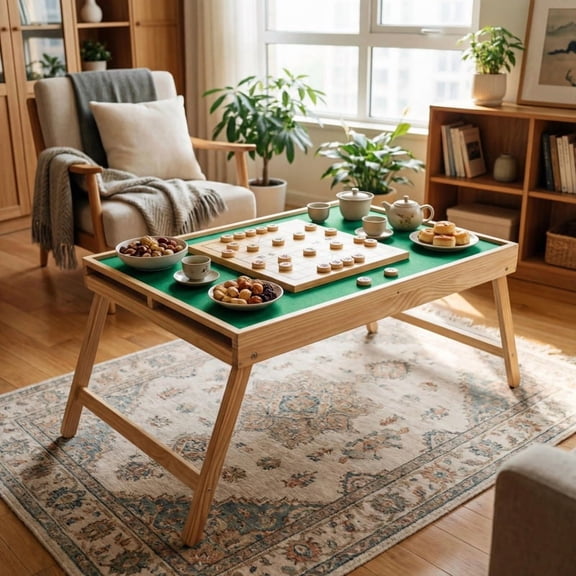 TPKJAM Portable Folding Game Table for Puzzles & Cards – Easy Setup, Storage & Space-Saving Design