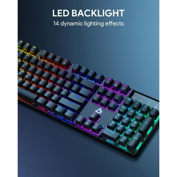 TPKJAM TKL Mechanical Gaming Keyboard, Red Switches, RGB Backlit, 87-Key for PC/Mac Gamers & Typing