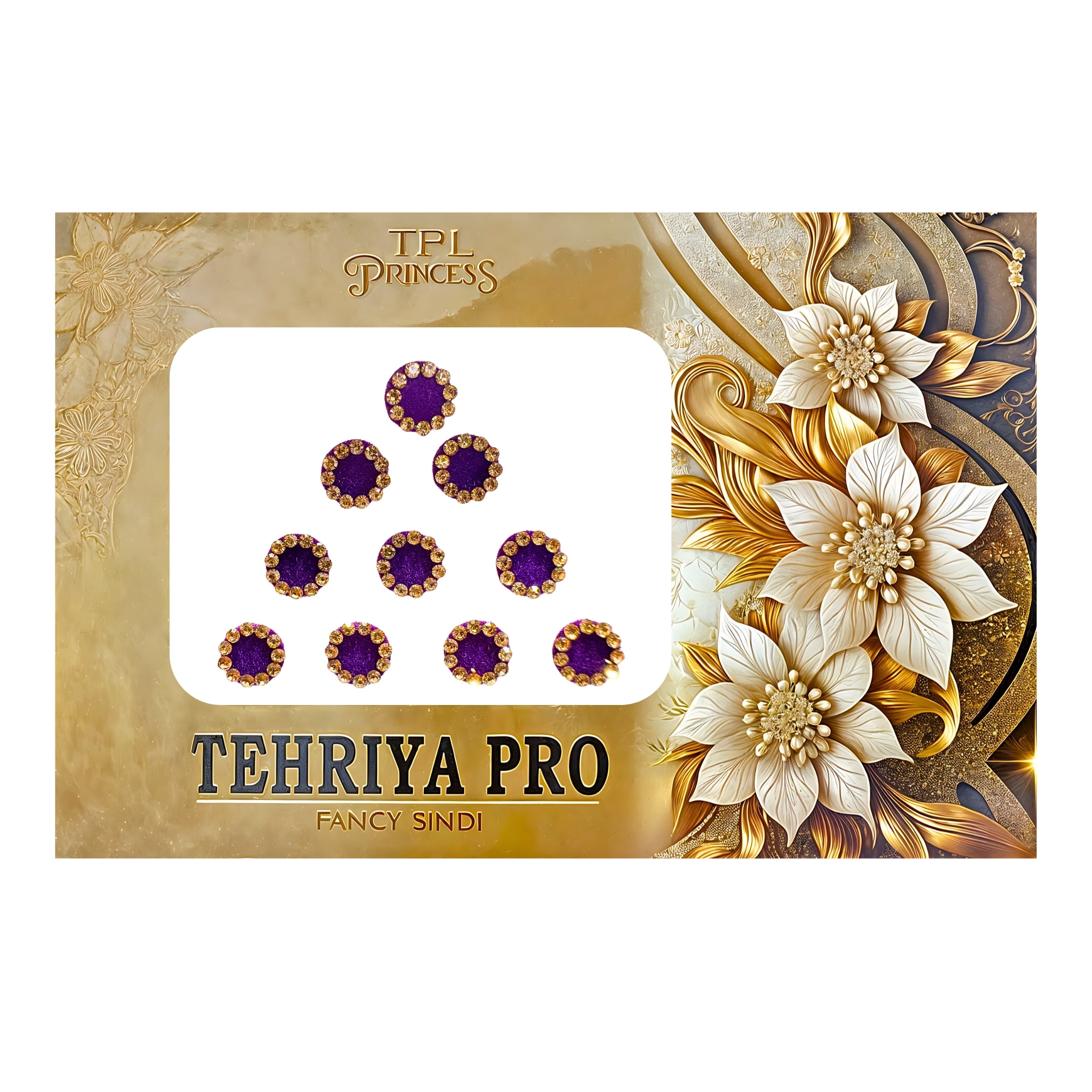 Tpl Sticker TPL Princess Tehriya Pro Fancy Sindi Purple Round Bindi Stickers with ...