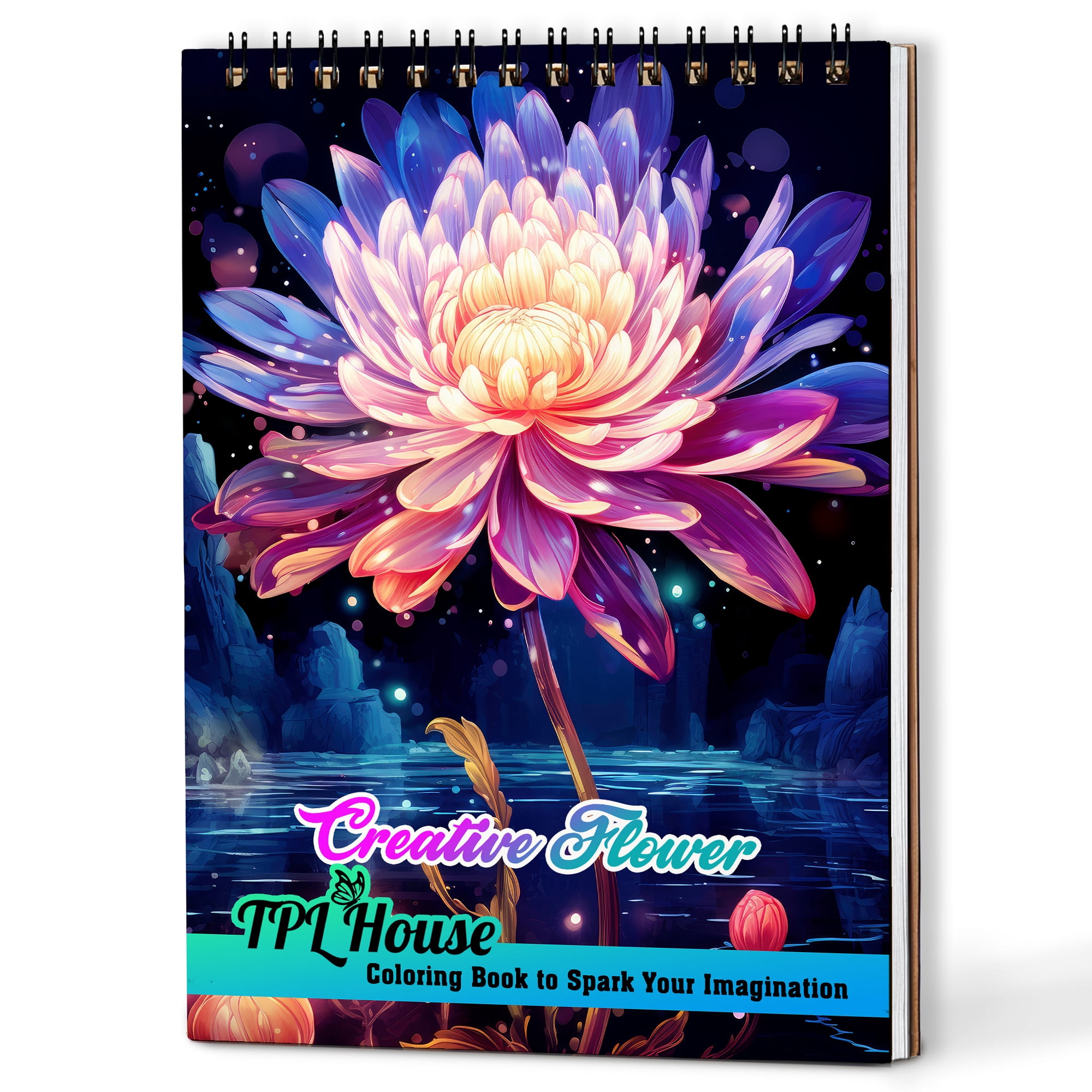 TPLHOUSE Creative Flower Coloring Book Spiral Bound for Adults, A5 ...