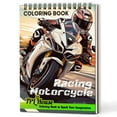 thumbnail image 1 of TPLHOUSE Racing Motorcycle Coloring Book Spiral Bound for Adults, A5 Wooden Cover, 30 Sporty Coloring Pages of Racing, Classic and Sport Motorbike for Stress Relief and Relaxation, 1 of 6