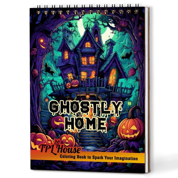 TPLHOUSE Scary Architect Coloring Book Spiral Bound for Adults, A5 Wooden Cover, 30 Delightful Coloring Pages of Scary Magic for Stress Relief and Relaxation
