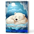 thumbnail image 1 of TPLHOUSE Sleeping Animals Coloring Book Spiral Bound, A5 Wooden Cover, 30 Adorable Sleeping Animals Coloring Pages of for Stress Relief and Relaxation, 1 of 6