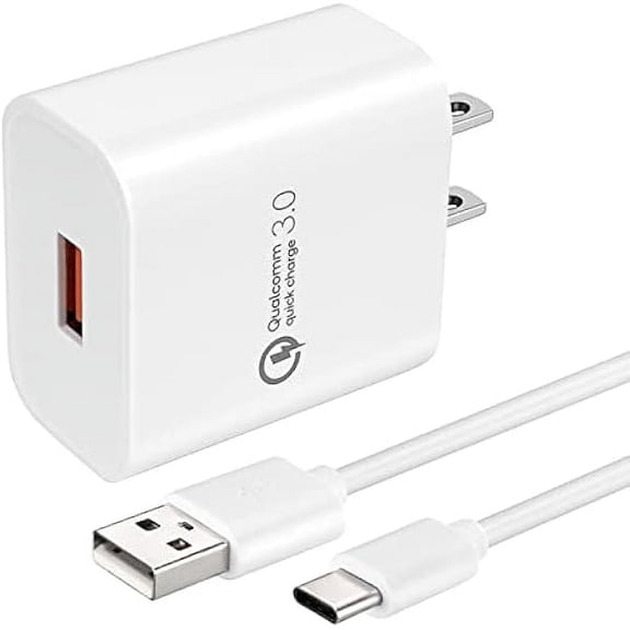 TPLTECH Quick Charge 3.0 Fast Charger Compatible LG G8 G8X G7 V35 V30S V35 V40 ThinQ Phone,LG Stylo 5 4/ Q Stylo 4,V50 ThinQ/V35 ThinQ,G5 G6 V20 V30,18W Travel Rapid Charger with 5Ft USB C Cable