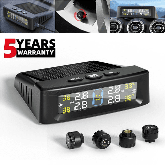 TPMS 2025 Upgraded Car Tire Pressure Monitoring System Wireless Solar Charging