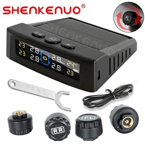 TPMS 2025 Upgraded Car Tire Pressure Monitoring System Wireless Solar Charging