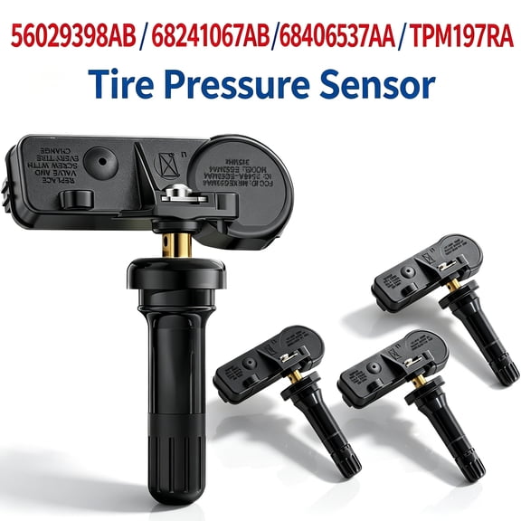 TPMS Sensor, 56029398AB 433Mhz Tire Pressure Monitoring Sensor Compatible with Chrysler 300, Dodge Challenger Durango, Jeep Grand Cherokee (4 Pcs)