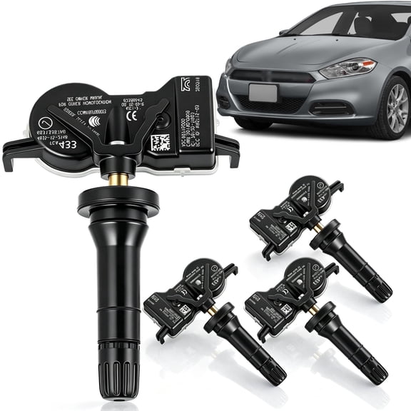 TPMS Sensor 68313387AB for Dodge Dart 2013-2016, Replaces OE#68313387AC 68252493AB 68105280AE 68193586AC | 433MHz, 4-Pack