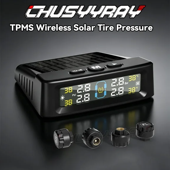 TPMS Solar Charging System with 4 Sensors for Real Time RV and Light Truck Monitoring