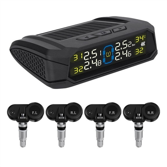 TPMS Wireless Car Tire Pressure Detector Solar Energy Car Tire Pressure Detector Auto Security Alarm Systems