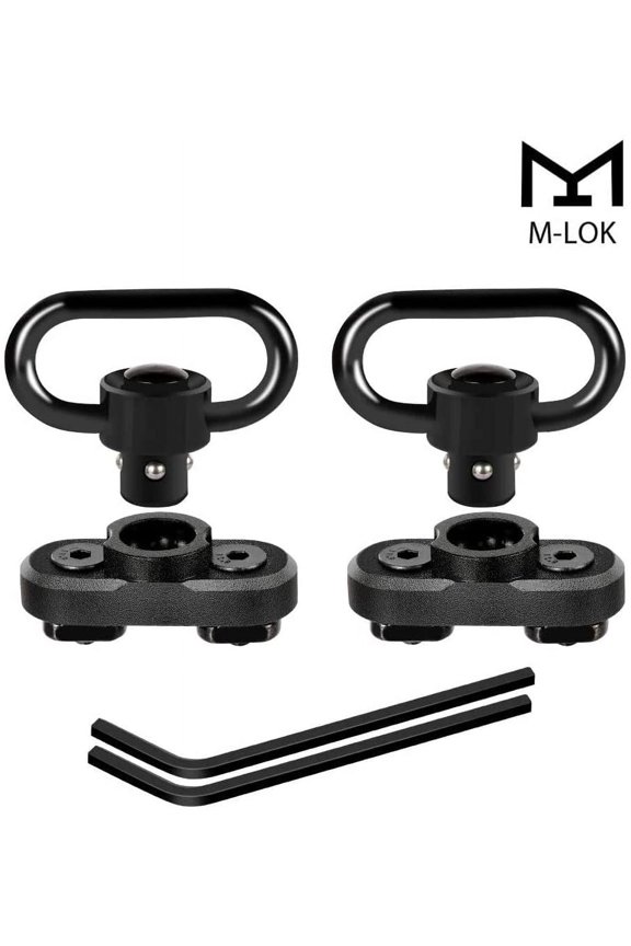 2PCS M-Lok MD2 Sling Swivel Mount Quick Detach Sling Attachment with Push Button