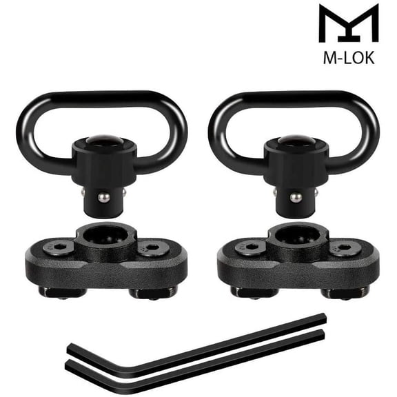 TPO 2PCS M-Lok MD2 Sling Swivel Mount Quick Detach Sling Attachment with Push Button