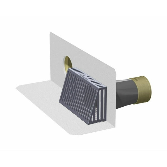 PVC Clad Stainless Steel Through Wall Parapet with Overflow Roof Drain Fitting Size: 2" No Hub