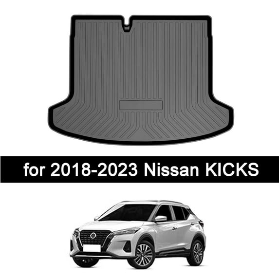 TPO Protection Black Rear Cargo Mat Trunk Tray Liners Carpet Customized for 2018-2023 Nissan Kicks 5-seats All Weather Waterproof