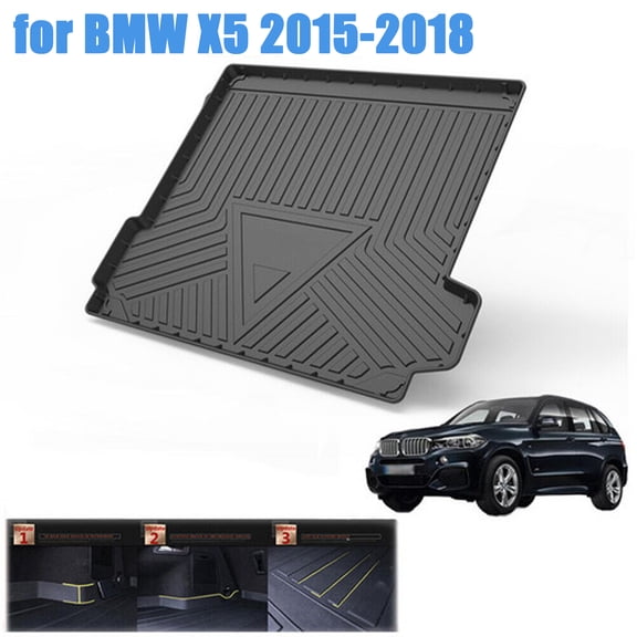 TPO Protection Rear Trunk Tray Cargo Mat Liners Protector Customized for BMW X5 2015-2018 Black All Weather Waterproof Carpet