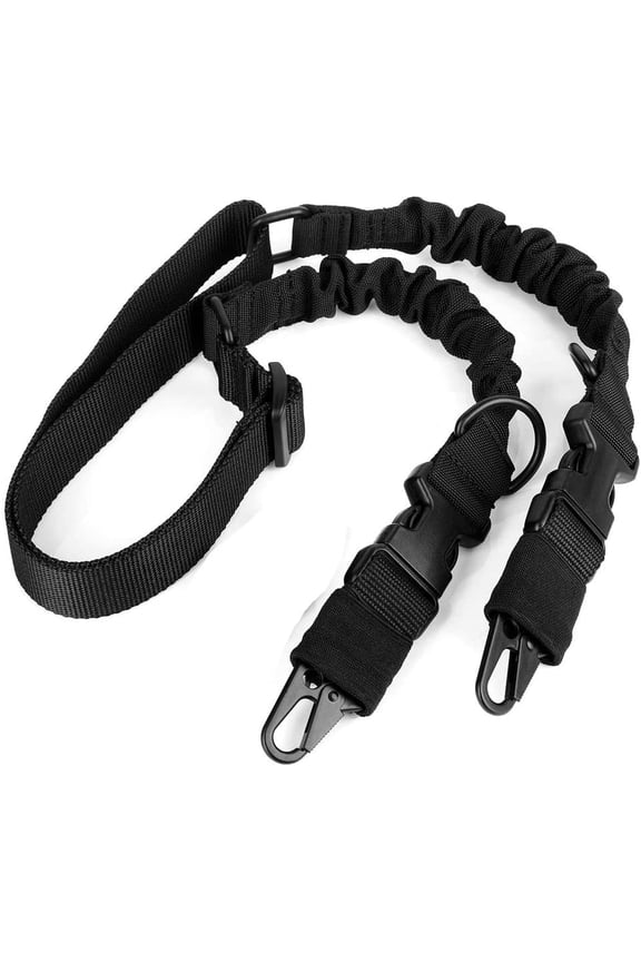 Two Points Rifle Sling with Length Adjuster Traditional Sling with Metal Hook for Outdoors