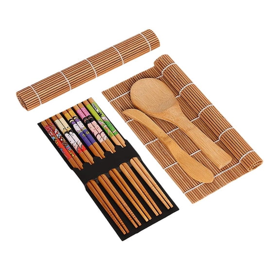 TPPENG Sushi Making Kit, Bamboo Rolling Mat & Rice Shovel, Quick DIY Sushi Roller, 2 Pack For Homemade Sushi Rolls