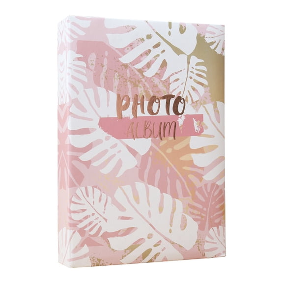 TPPENG Travel Photo Album Honeymoon Memory Book, 300 Photos Per Page With Memo Pocket, Vacation Printed Cover Scrapbook Pink