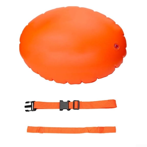 TPPENG Visible Safety Swim Buoy Float, Open Water Triathlon Swimming Bubble Tow Float For Outdoor Training, Orange Single Pack
