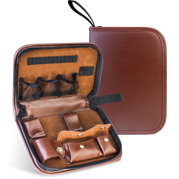 TPPENG Waterproof PU Leather Golf Tee Pouch, Portable Mini Golf Accessory Storage Bag For Men Women, Accessories Not Included, Brown