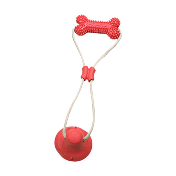 TPR Chew Suction Cup Pet Dog Chew Toy, Boredom Buster Molar Teething Stick for Aggressive Chewers Puppy Small Dogs, Interactive Tug War Ball Fetching Game