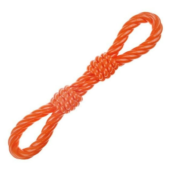 PetPalace Double Knot Fist Tug Dog Toy - Thermoplastic Rubber - Orange