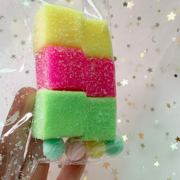 TPR Jelly Sugar Cube Squeeze Toy,Realistic Soft Elastic Stress Relief, Non-Toxic Sensory Fidget for Office Anxiety,Hand Therapy Decompression Tool,Bounce-Back Design,Travel-Friendly Desk Relaxation