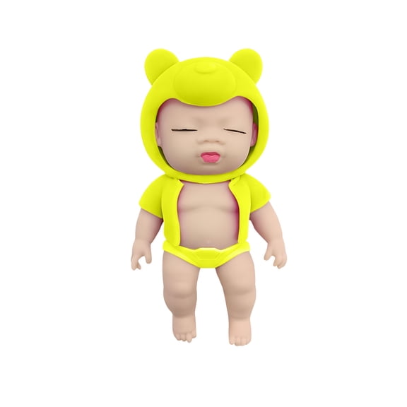 TPR Soft Gel Simulation Doll Stress Relief Toy, Quick Rebound Funny Healing Figurine, Portable Anti-Anxiety Sensory Toy for Office Workers Adults Childs Gift Collection