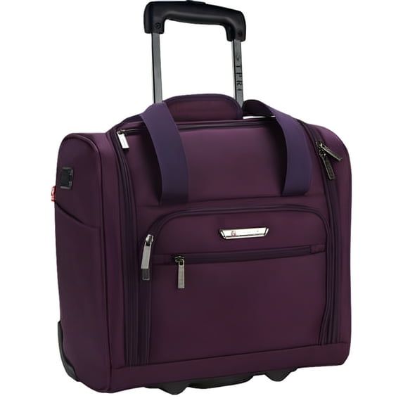 TPRC 15" Under Seater Carry-on Luggage with Wheels and USB Port - Purple
