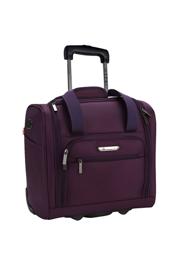 TPRC 15" Under Seater Carry-on Luggage with Wheels and USB Port - Purple