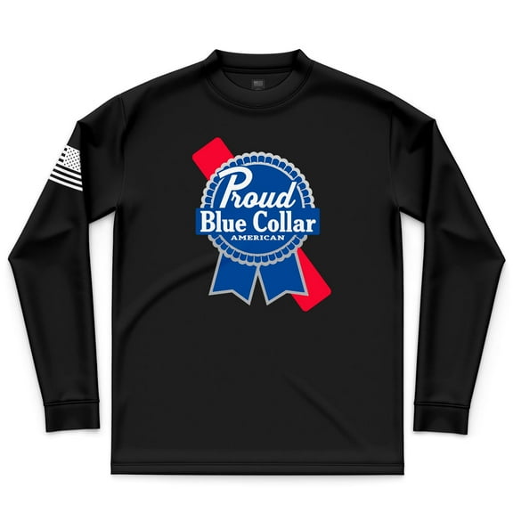 TPS - Patriotic Design Sweater, Decorated in The USA Made from 100% Cotton, Double-Stitched - Proud Blue Collar - Small