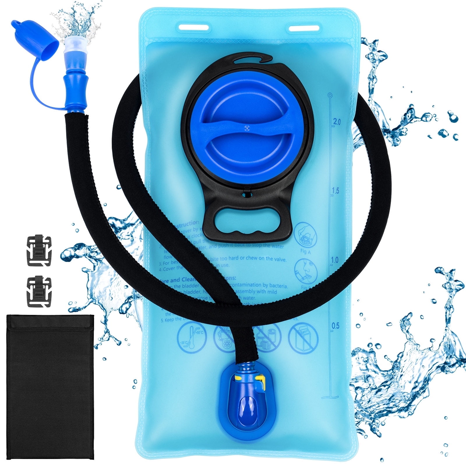 TPU 2L Hydration Bladder,Leak-Proof,with BONUS Insulated Sleeve,Keeps ...