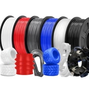 TPU 3D Printer Filament Bundle 1.75mm Filajoy3D 95A Flexible Soft TPU 3D Printing Filament 6 Pack 250g Dimensional Accuracy +/- 0.03mm for Most FDM 3D Printers Black White Gray Red Blue Transparent