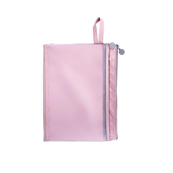 TPU A4 Semi-Transparent Zippered File Bag, Double Layer Document Prenatal Check Storage Bag for Office School
