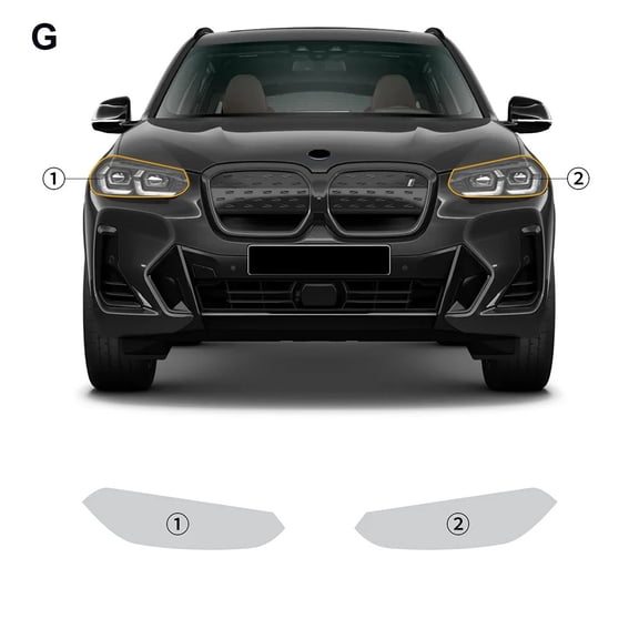TPU Car Headlight Film For BMW IX3 M Sport 2022 2023 2024 PPF Accessories Anti-Scratch Precut Paint Protection Film Invisible.