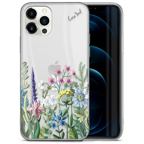 TPU Clear Case for iPhone 13 Mini with Flower Bouquet design phone cover