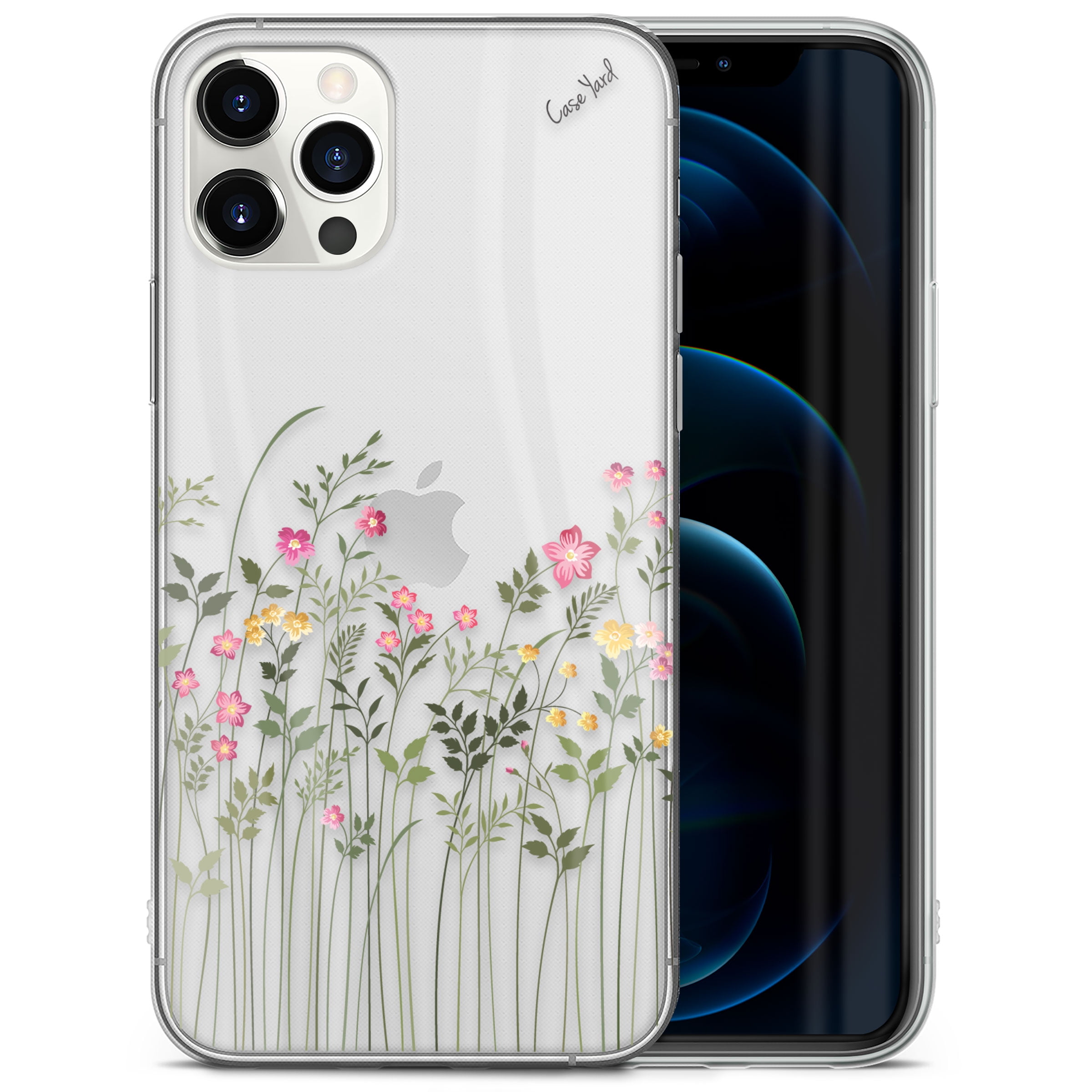 TPU Clear Case for iPhone 13 Pro Max with Floral Flowers design