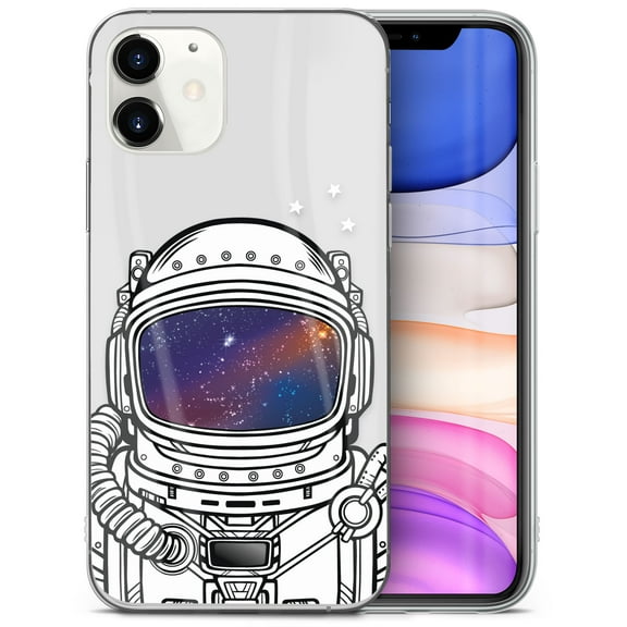 TPU Clear Case for iPhone 13 Pro with Astronaut Helmet design phone cover