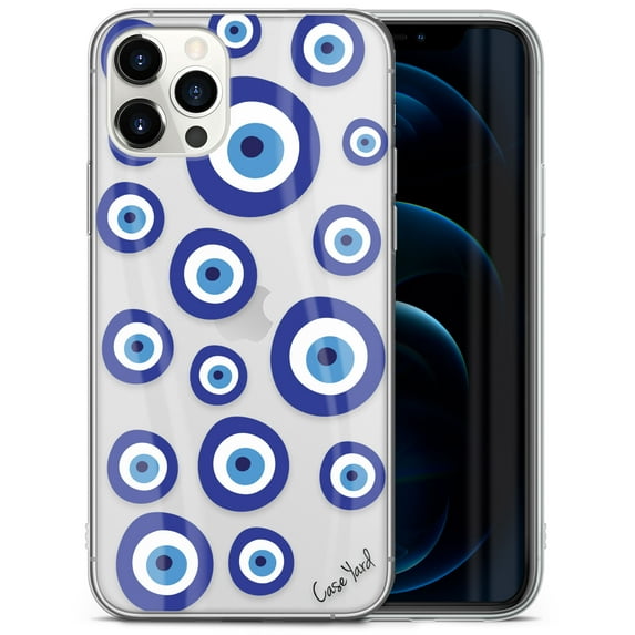 TPU Clear Case for iPhone 13 Pro with Evil Eye Pattern design phone cover