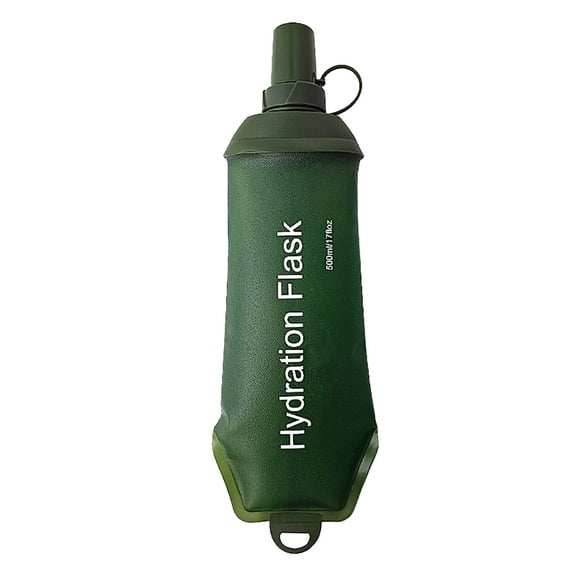 TPU Collapsible Soft Water Bottle Flask Food Grade BPA Free Leakproof Foldable Outdoor Sports Hydration Bottle