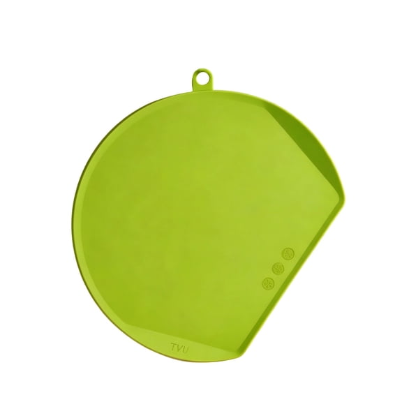 TPU Flexible Rubber Cutting Board Set, Non-Slip D-Shape Cutting Mats with Hanging Hole, Dishwasher Safe Kitchen Cutting Board for Meat and Vegetables,Green