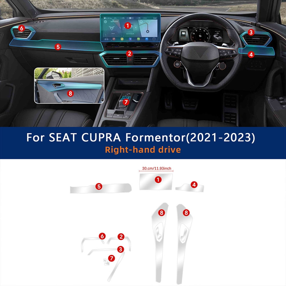 TPU Interior Protector Film For SEAT CUPRA Formentor 2021 2022 2023 ...