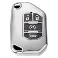 thumbnail image 1 of TPU Key Fob Cover Case for Jeep Wrangler JL JLU Gladiator JT Rubicon Sahara JLU 2018-2021 Key Fob Shell Silver Tone, 1 of 6