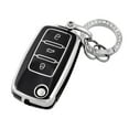 thumbnail image 1 of OFFCURVE Car Key Fob Cover TPU for VW - Full Protection, Keychain Included,Black Sliver, 1 of 5