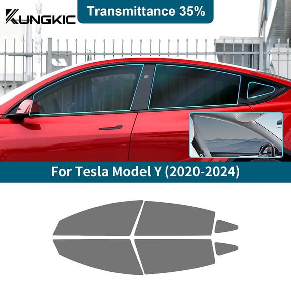 TPU Pre-Cut Car Window Privacy Tint Film For Tesla Model Y 2020 2021 2022 2023 Auto Sticker for Tesla ModelY 2024