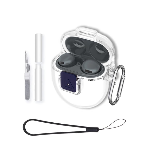 TPU Protective Case for Google Pixel Buds 2a,Shockproof & Anti-Scratch Cover with Keychain,Lanyard & Cleaning Kit,Anti-Lost & Dustproof Protector-CLEAR